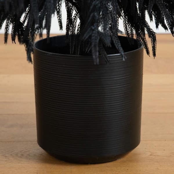 Nearly Natural 6ft. Artificial Halloween Real Touch Black Norfolk