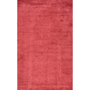 Haze Solid Low-Pile Red 3 ft. x 5 ft. Area Rug