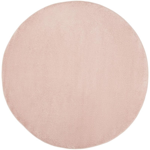 Pink 8 ft. x 8 ft. Woven Polypropylene  Indoor/Outdoor Area Rug