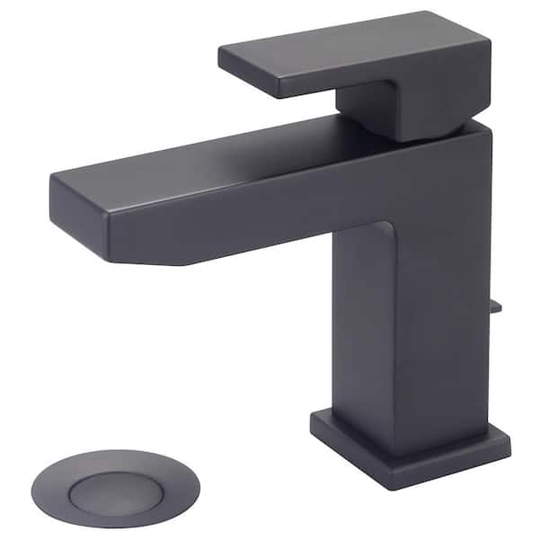 Pioneer Faucets Mod Single Hole Single-Handle Bathroom Faucet in Matte Black with Drain Assembly