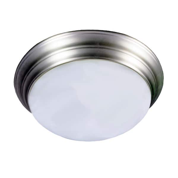 HomeSelects 14 in. 20-Watt Brushed Nickel Integrated LED Flush Mount Ceiling Light