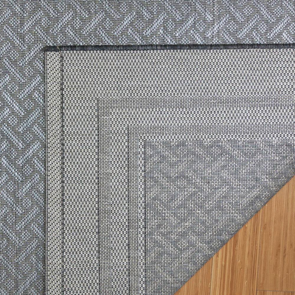Ash Steel 6'6"x9'6" Synthetic Rectangular Easy-Care Outdoor Rug