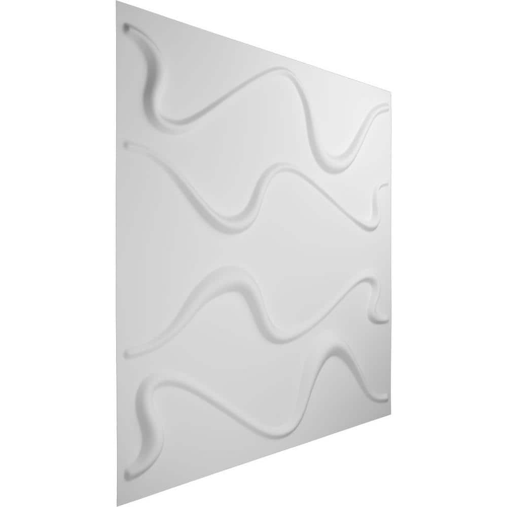White Textured PVC 3D Decorative Wall Panel 19.63" x 19.63"