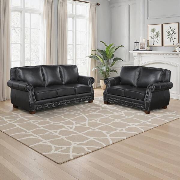 Lazzara Martina 86 in W Rolled Arm Rectangle 2-Piece Living Room