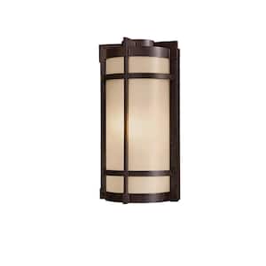 Andrita Court Textured French Bronze Outdoor Hardwired Pocket Lantern Sconce with No Bulbs Included