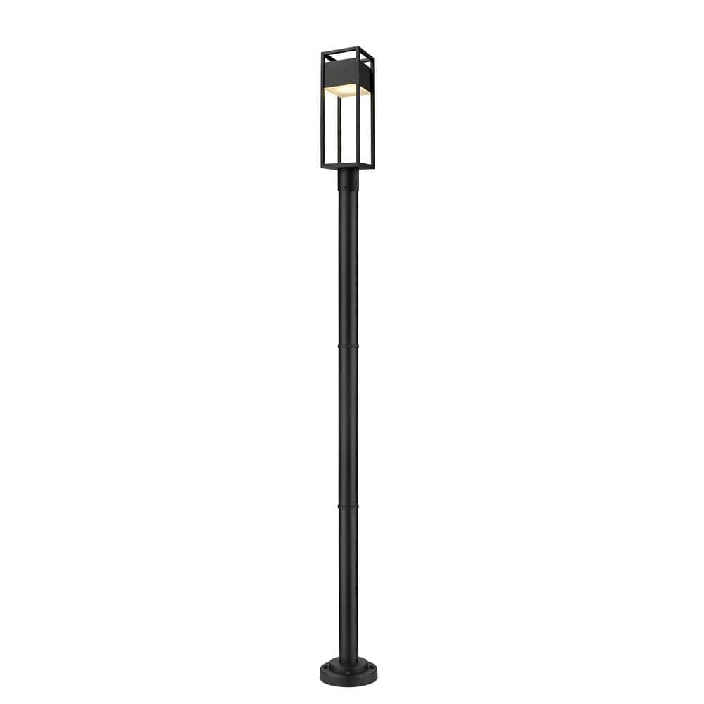 Barwick 95 in. 1-Light Black Aluminum Hardwired Outdoor Weather Resistant P