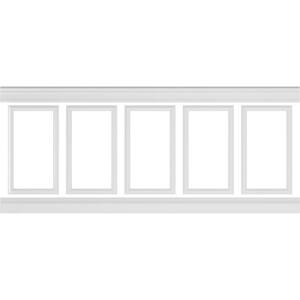 94-1/2 in. Adjustable 40 in. to 44 in. Ashford Square Panel Traditional Wainscot Paneling Kit