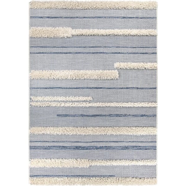 Orian Rugs Meeting Grounds Blue 8 ft. x 11 ft. Indoor/Outdoor Area Rug
