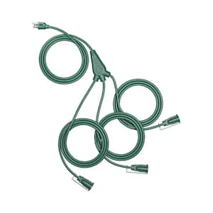25 ft. 16/3C SJTW Outdoor Extension Cord with 3-Outlets and Safety Cover, Green