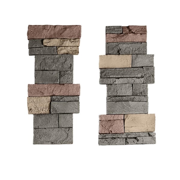 GenStone Stacked Stone 11.25 in. x 24 in. Stratford Faux Pillar 