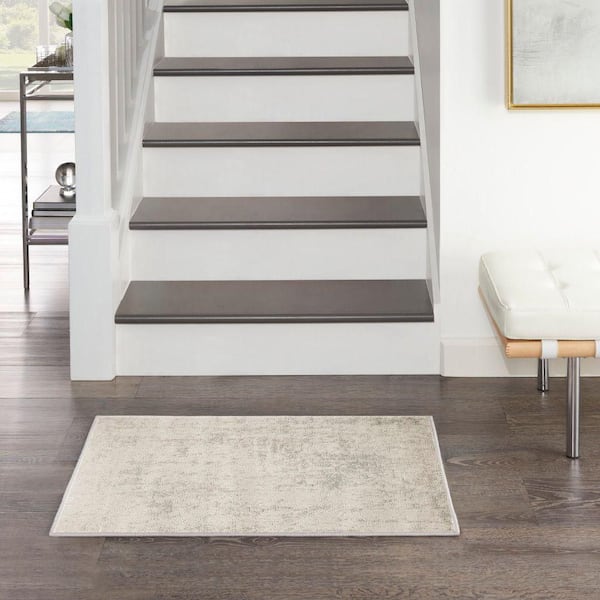 Concerto Cream Grey 2 ft. x 3 ft. Abstract Contemporary Area Rug