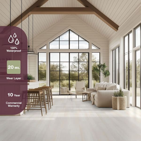 Silverbow 20 MIL x 7 in. x 60 in. Waterproof Click Lock Rigid Core Luxury Vinyl Plank Flooring (23.76 sq. ft. /Case)