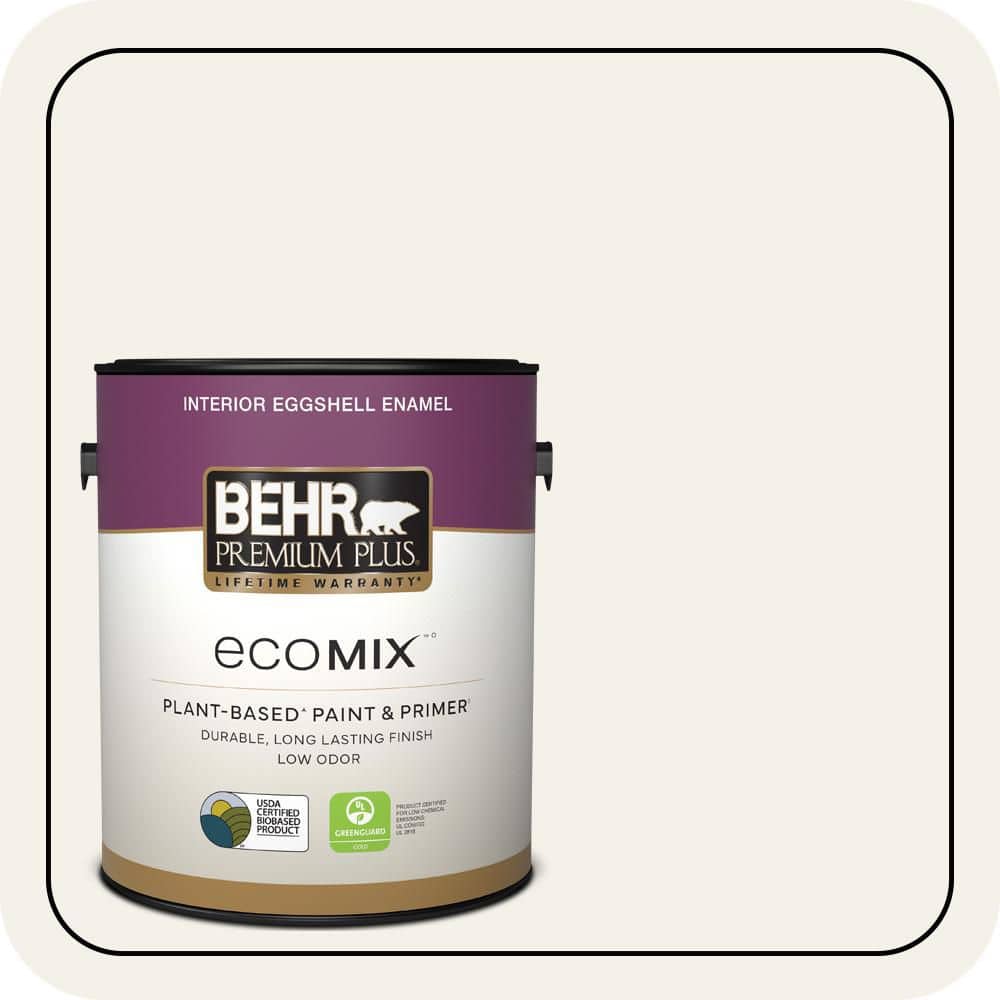 1 gal. #W-B-200 Popped Corn Eggshell Enamel EcoMix Plant-Based Interior Paint & Primer product image for price tracking