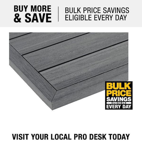 1/12 ft. x 1 ft. Quick Deck Composite Deck Tile Outside Corner Trim in Westminster Gray (2-Pieces/Box)