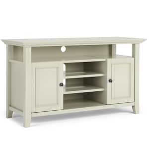 Amherst SOLID WOOD 54 in. Wide Transitional TV Media Stand in Antique White For TVs up to 60 in