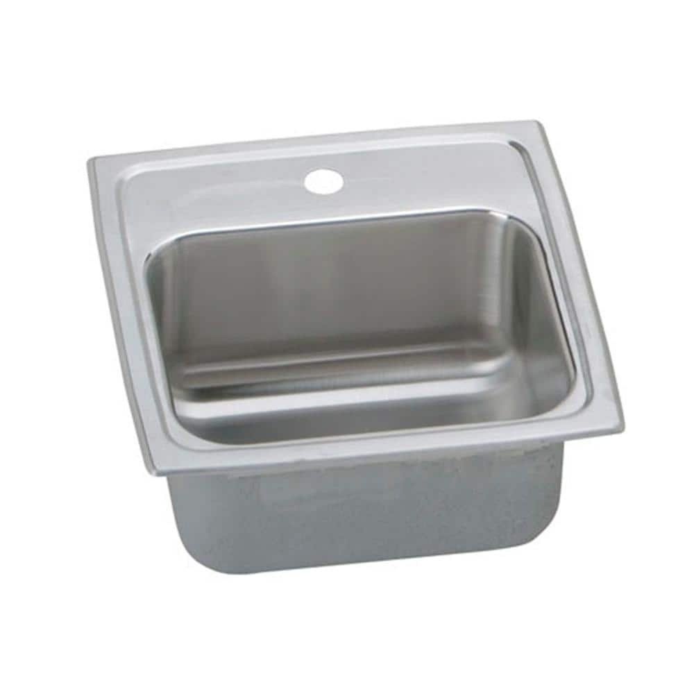 Lustertone 15" Stainless Steel Drop-In Single Bowl Sink