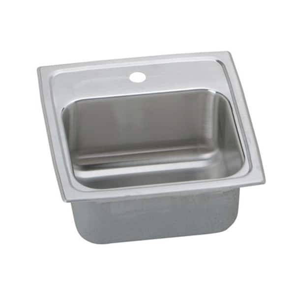 Lustertone 15 in. Drop-in Single Bowl 18-Gauge Stainless Steel Bar Sink Only