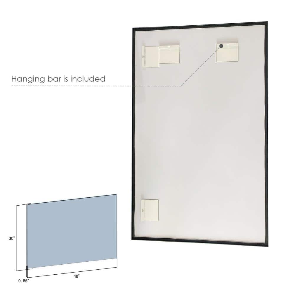 Elegant 48" Silver and Gold Aluminum Bathroom Vanity Mirror
