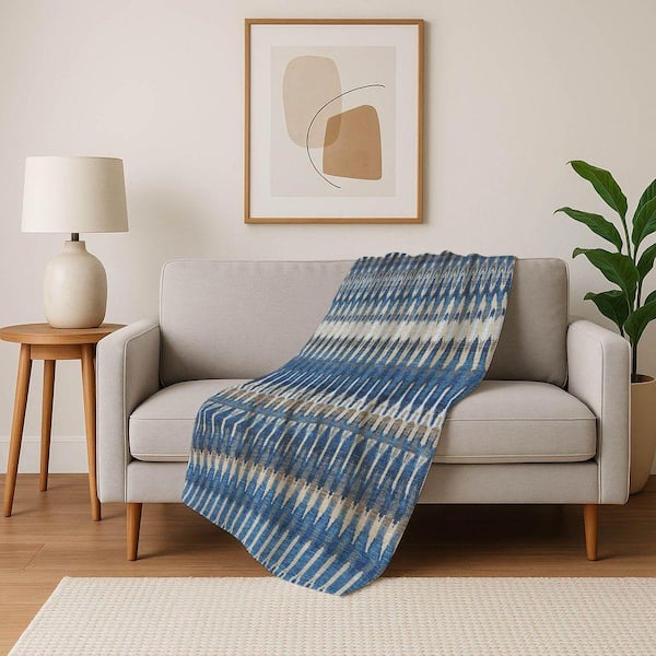 Premium Machine Washable ASB860 Navy 50 in. x 70 in. Sherpa Throw Blanket