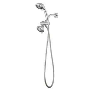 3-Spray 3.5 in. Dual Wall Mount Shower Head and Handheld Shower Head with 1.8 GPM  in Chrome