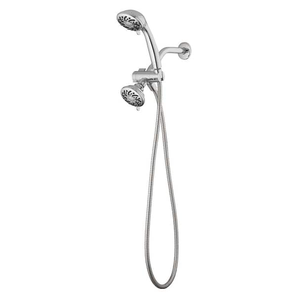 AQUA VISTA 3-Spray 3.5 in. Dual Wall Mount Shower Head and Handheld ...