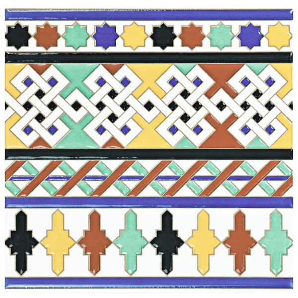 Merola Tile Sevillano Giralda Cenefa 7-7/8 in. x 7-7/8 in. Ceramic Wall Tile (11.0 sq. ft./Case)