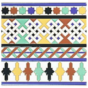 Sevillano Giralda Cenefa 8 in. x 8 in. Ceramic Wall Border Tile (11.3 sq. ft. / Case)