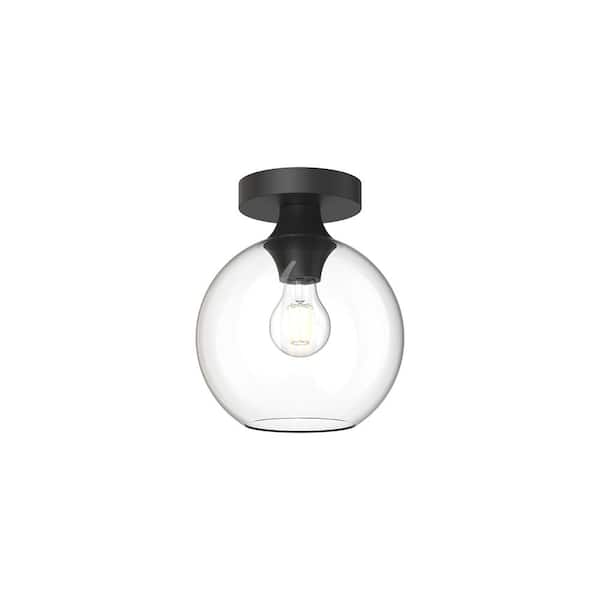 ALORA MOOD Castilla 8 in. 1 Light 60-Watt Clear Glass/Matte Black Flush Mount