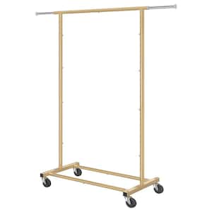 Gold Metal Garment Clothes Rack with Extendable Rod 30.5 in. W x 58.7 in. H