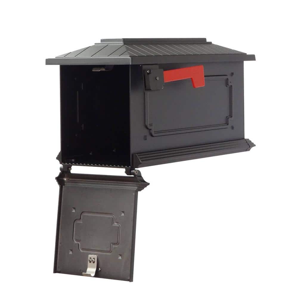 Kingston Black Aluminum Post Mount Mailbox