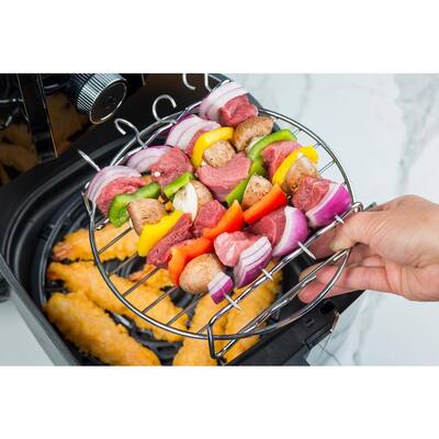 7 Qt. Ceramic Family-Size Air Fryer with Accessories and Full Color Recipe Book