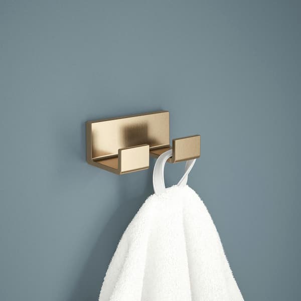 Vero Double Towel Hook in Champagne Bronze