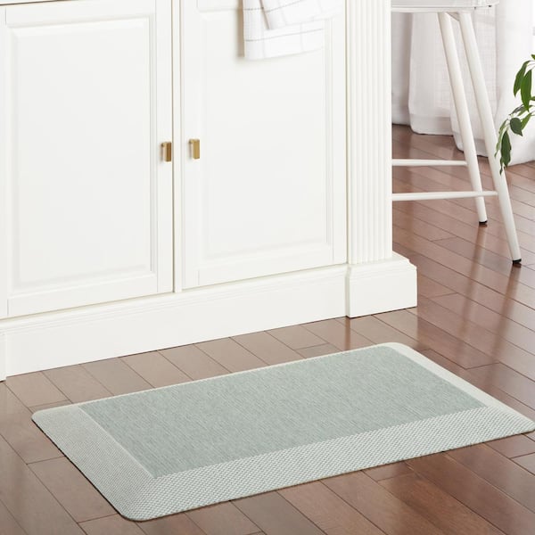 Mira Modern Heathered Mint Green 19.6 in. x 39 in. Anti Fatigue Kitchen Mat