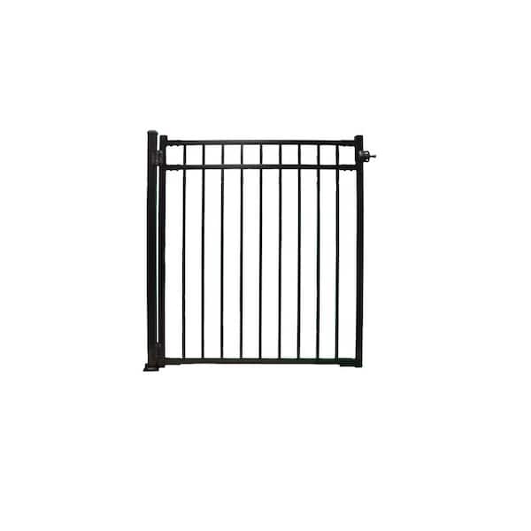 Weatherables Cypress 4 ft. W x 4.5 ft. H Black Aluminum Fence Gate Kit