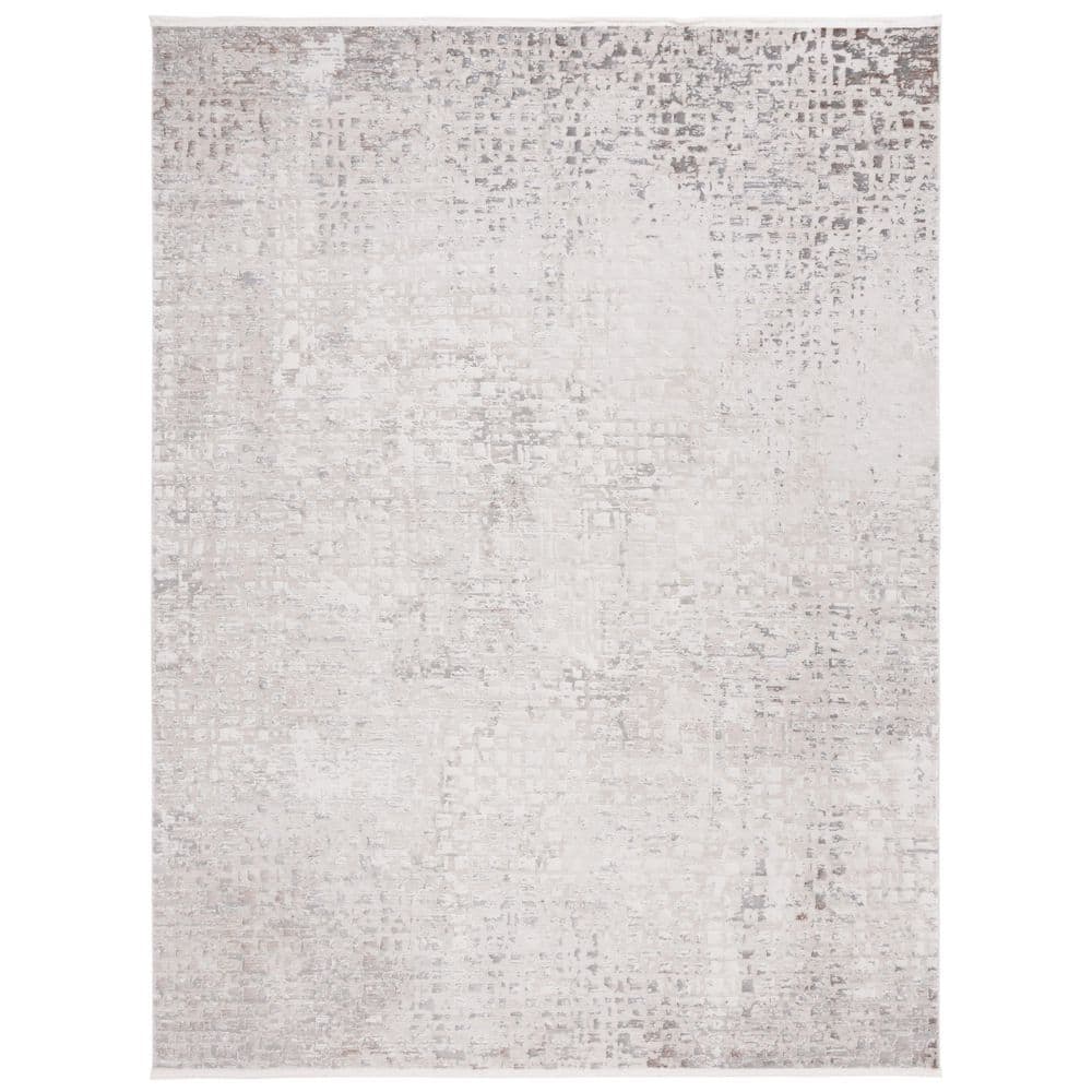 SAFAVIEH Diamond 8 ft. x 10 ft. Beige/Gray Distressed High-Low Area Rug ...