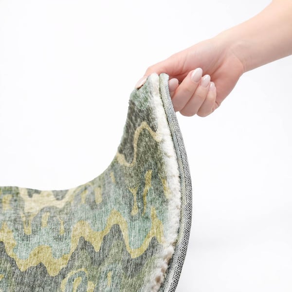 Dream Shag Premium Machine Washable Abstract ADS750 Sage 10 ft. x 14 ft. Area Rug