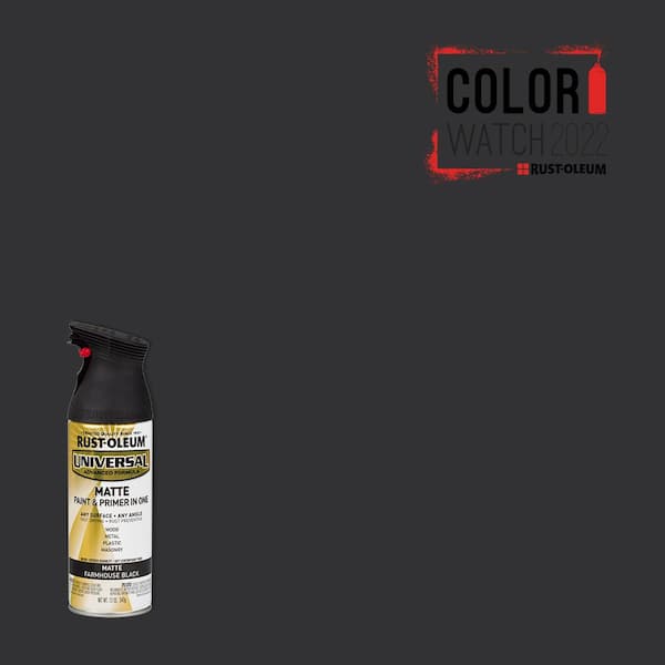 Rust-Oleum 330505 Spray Paint, Flat, Farmhouse Black, 12 Ounce