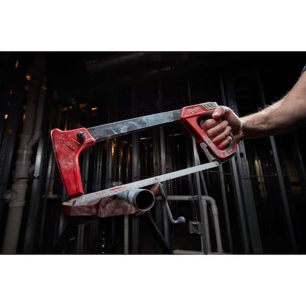 Milwaukee High Tension Hand Hack Saw 12" 24 TPI Bi Metal Blade w Blades Storage Milwaukee High Tension Hand Hack Saw 12" 24 TPI Bi Metal Blade w Blades Storage