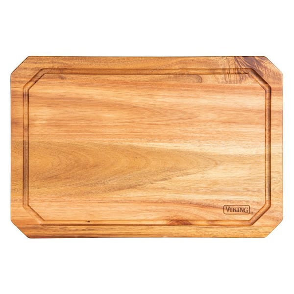 Acacia Wood Rectangular 18 x 12 in. Carving Board with Juice Groove