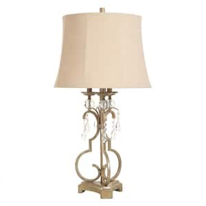 Georgian 35 in. Georgian Silver, Clear Table Lamp