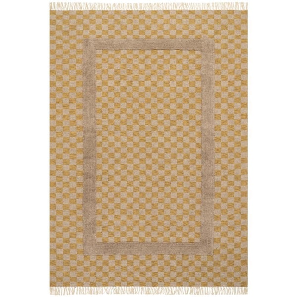 Carmeon Hamilton x Rugs Memphis Modern Checkered Hand Woven Golden Yellow 6 ft. x 9 ft. Indoor Area Rug