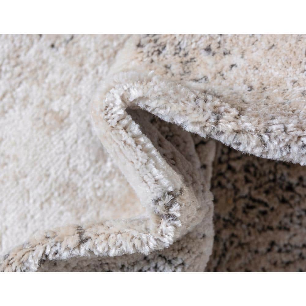 Ivory Medallion Easy-Care Synthetic Rectangular Area Rug
