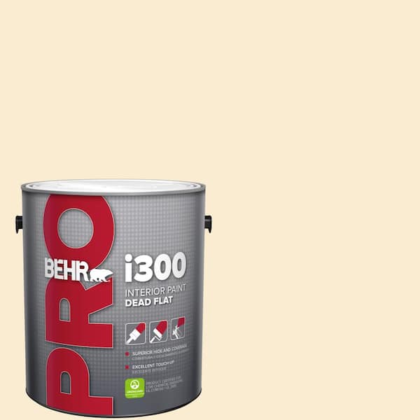 BEHR PRO 1 gal. #OR-W04 Nice Cream Dead Flat Interior Paint