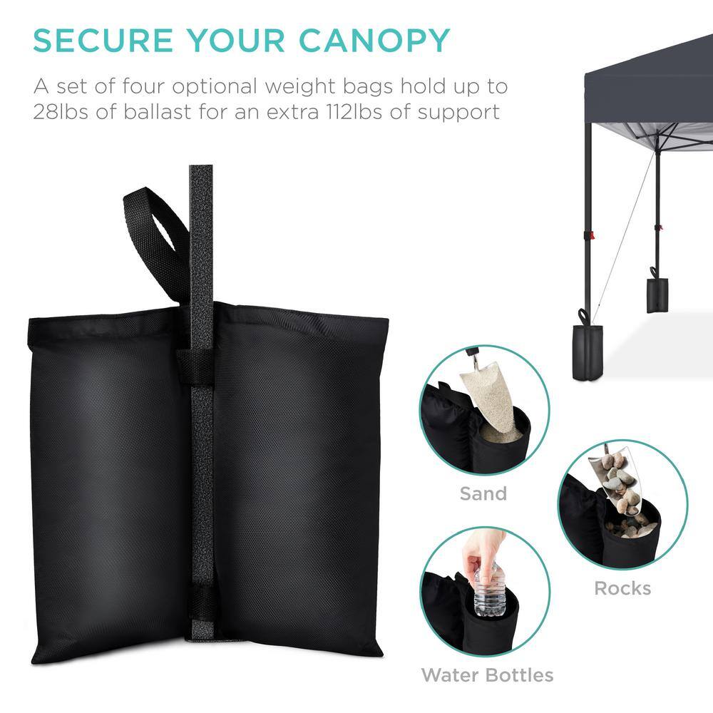 Gray 10x10ft Steel Pop-Up Canopy Tent with Wheeled Case