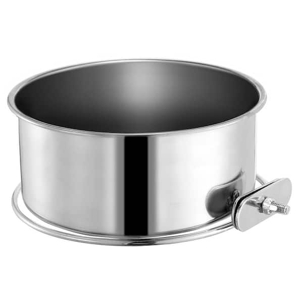cenadinz L-Stainless Steel Dog Bowl Pets Hanging Food Bowl Detachable Pet Cage Bowl with Clamp Holder Large Pet in Grey