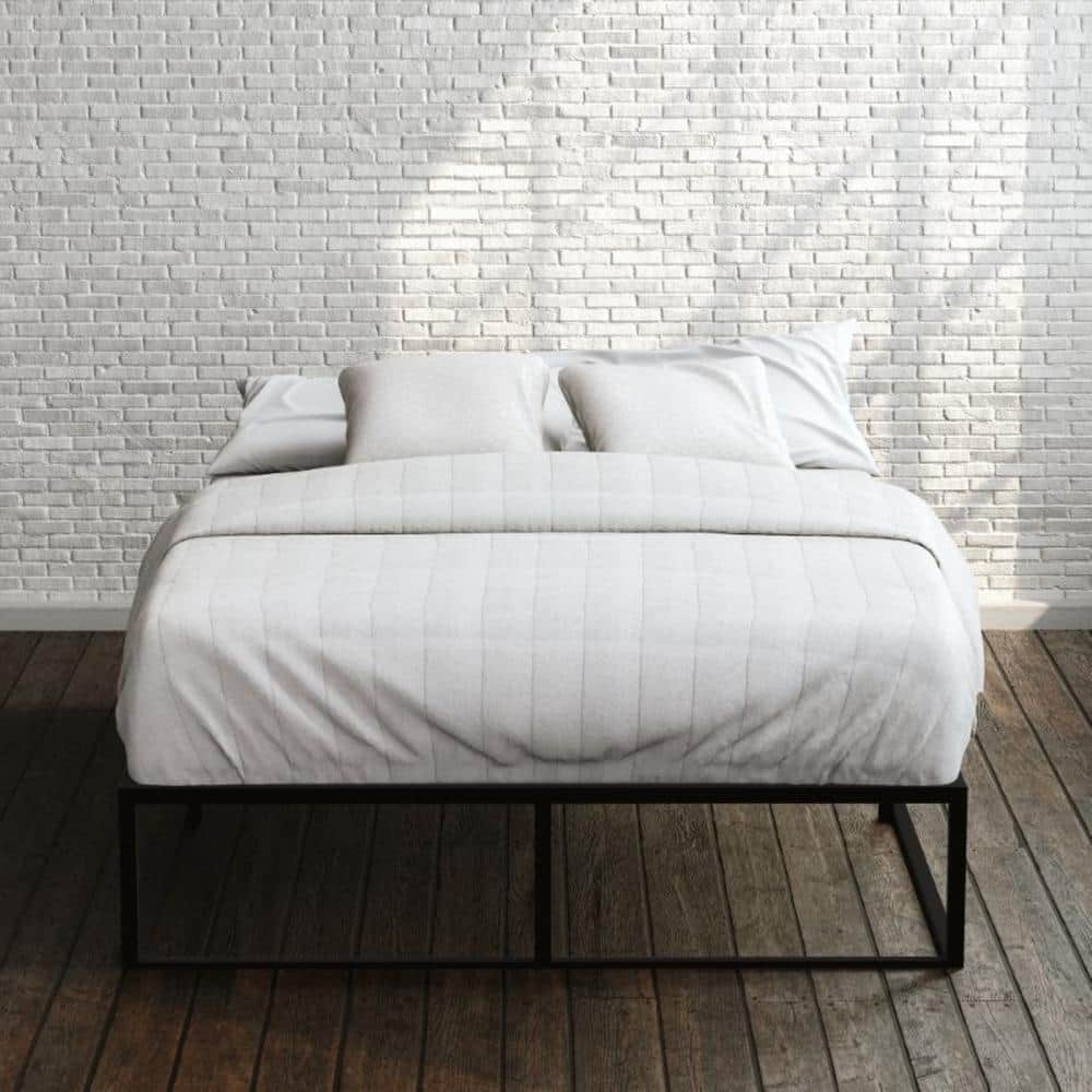 Black Metal Queen Platform Bed Frame