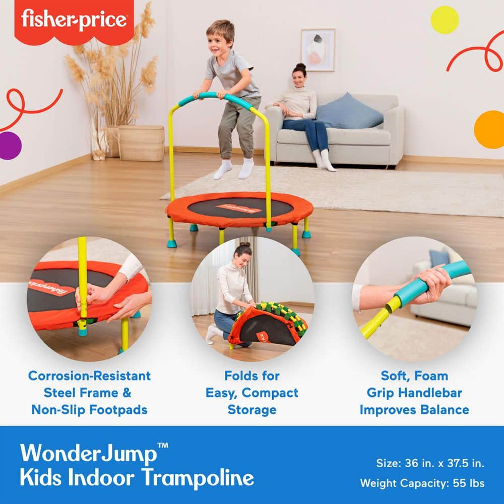 Fisher-Price 36 Inch Multicolor Kids' Round Trampoline