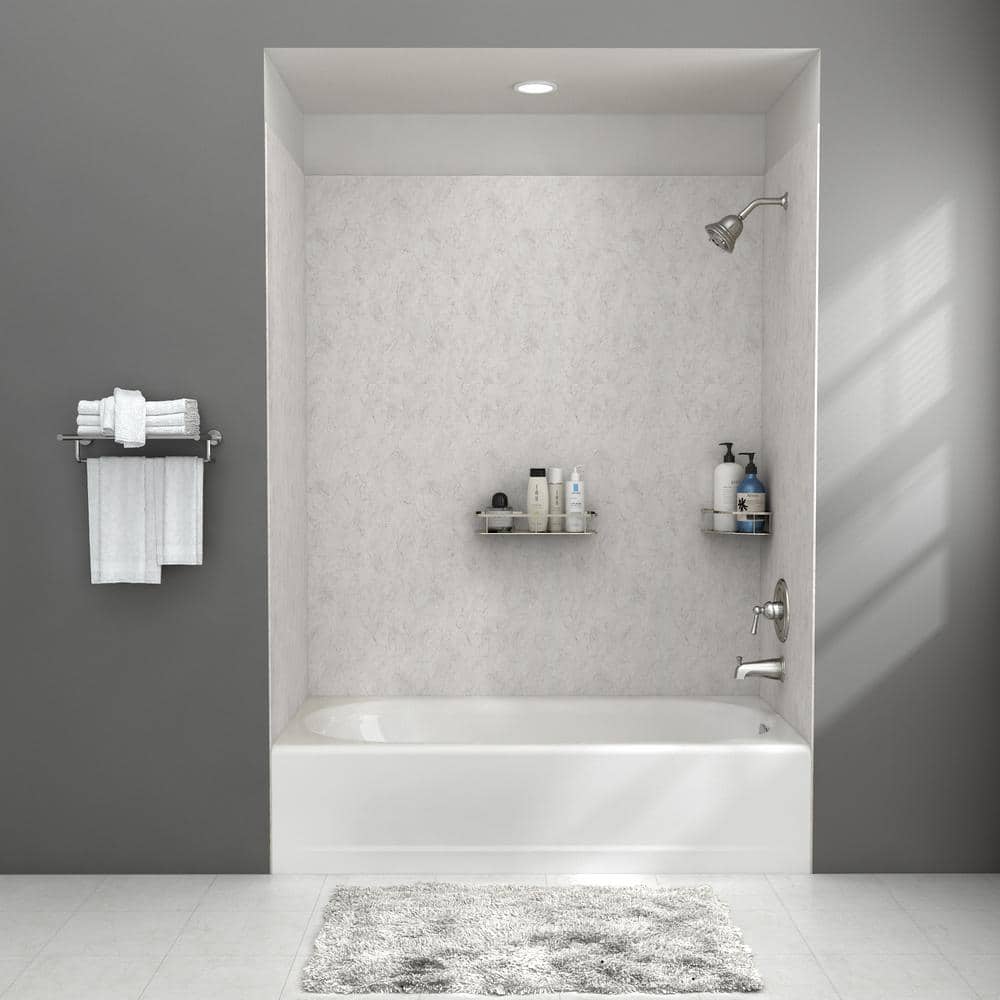 PVC bathroom panels Easy-Fit complete kit Grey Marble 2 side with trims,glue