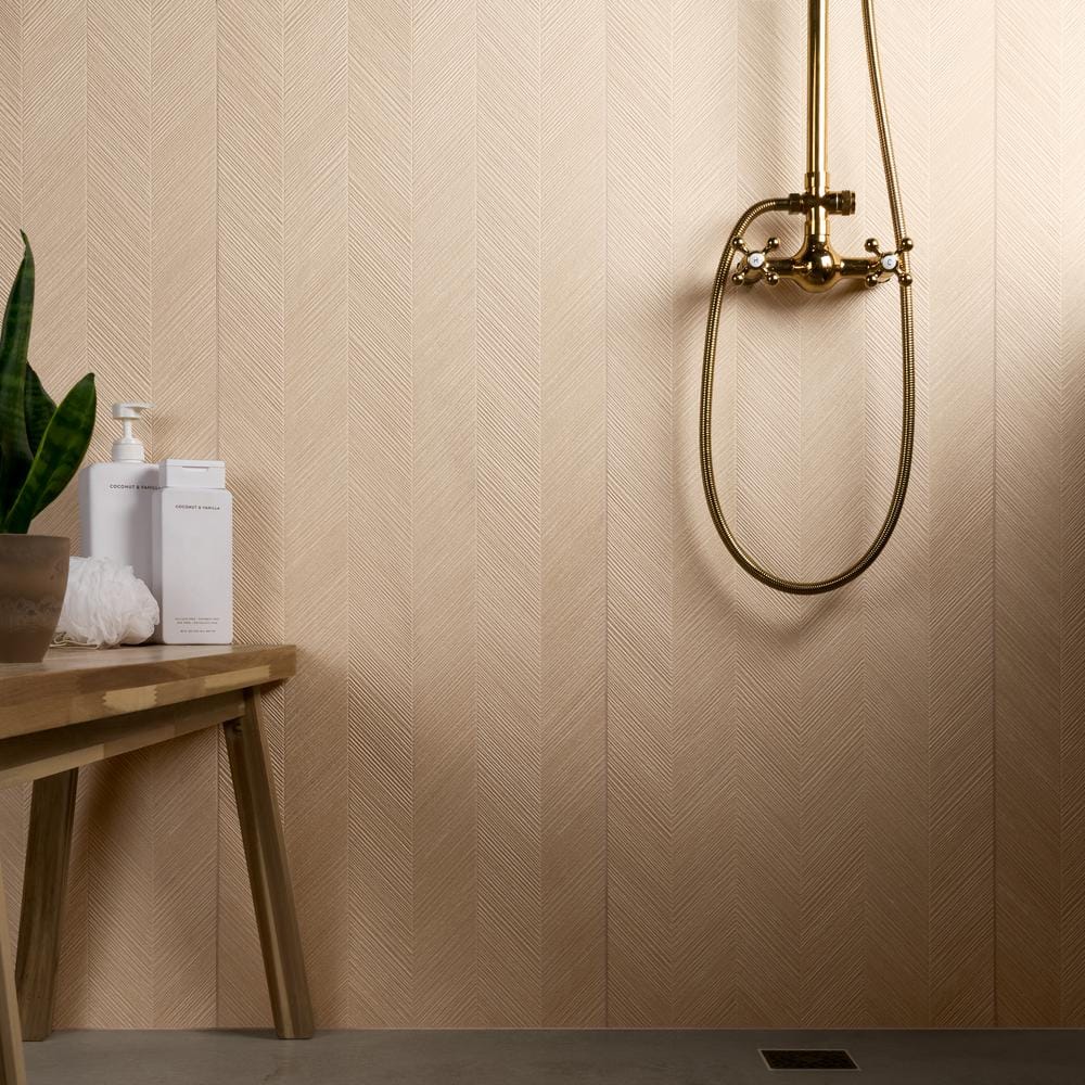 Oakwood Almond Brown Large Matte Ceramic Wall Tile