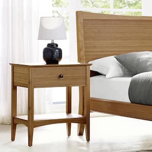 Willow 1-Drawers Caramelized Nightstand 27 in. H x 17.1 in. W x 23.6 in. L